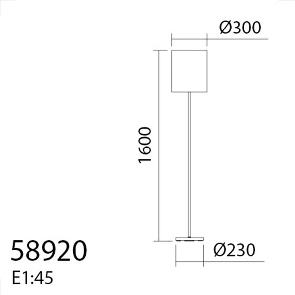 Lampadaire minimaliste avec base et abat-jour noirs SET, E27