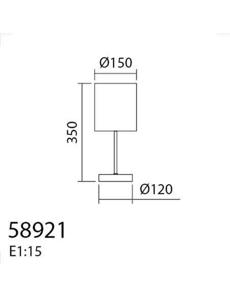 Lámpara de mesa SET con base metálica y pantalla negra, E27