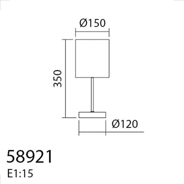 Lámpara de mesa SET con base metálica y pantalla negra, E27