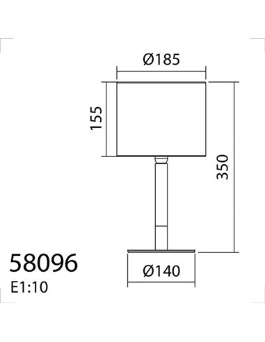 Lámpara de mesa con cuerpo de madera NOELIA, con pantalla blanca y base negra, 1xE27