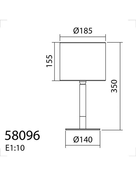 Lámpara de mesa con cuerpo de madera NOELIA, con pantalla blanca y base negra, 1xE27