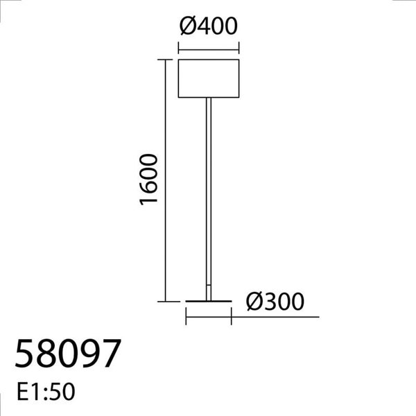 Lámpara de Pie con cuerpo de madera NOELIA, pantalla y base blanca, H: 160cm, 1xE27 