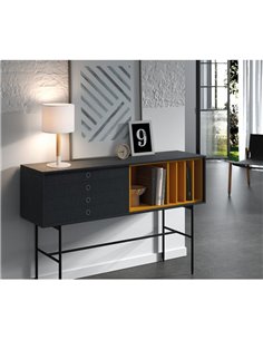 Lámpara de Pie con cuerpo de madera NOELIA, pantalla y base blanca, H: 160cm, 1xE27  2