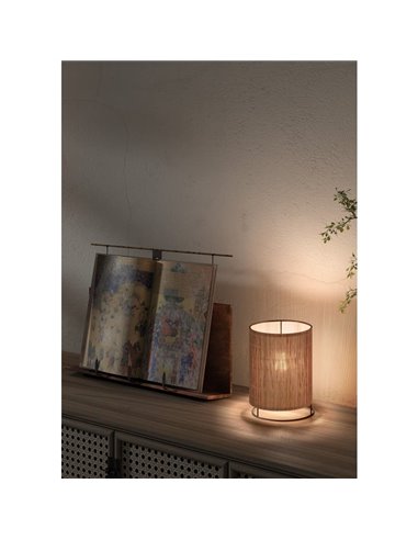 Lámpara de mesa contemporánea RAIL, con pantalla de bambú natural, E27 