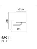 Aplique de pared RAIL con pantalla de bambú natural, E27 