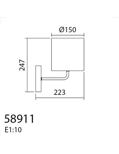 Aplique de pared RAIL con pantalla de bambú natural, E27 
