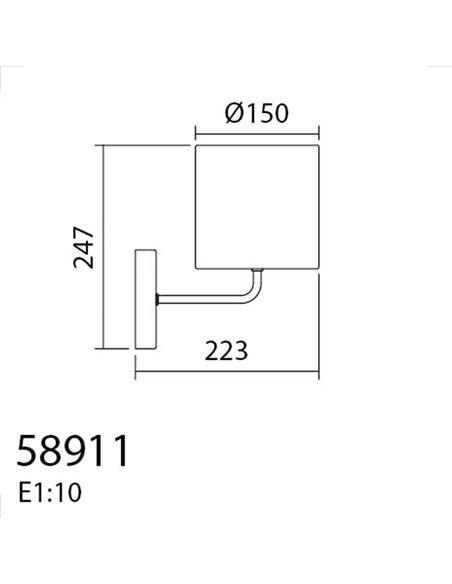 Applique RAIL avec abat-jour en bambou naturel, E27