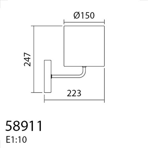 Aplique de pared RAIL con pantalla de bambú natural, E27 