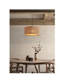 Luminária pendente circular RAIL, com cúpula de bambu natural, Ø40cm, E27