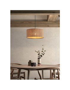 Lámpara colgante circular RAIL, con pantalla de bambú natural, Ø40cm, E27  2