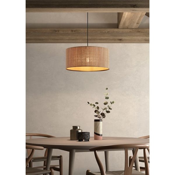 Lámpara colgante circular RAIL, con pantalla de bambú natural, Ø40cm, E27 