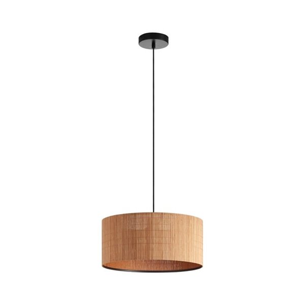 Luminária pendente circular RAIL, com cúpula de bambu natural, Ø40cm, E27