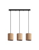 Lámpara colgante con 3 pantallas circulares de bambú natural RAIL, 3xE27 