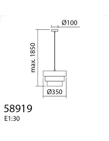 Lámpara colgante de ratán natural ATILA, con pantalla que se divide en tres secciones, Ø35, E27