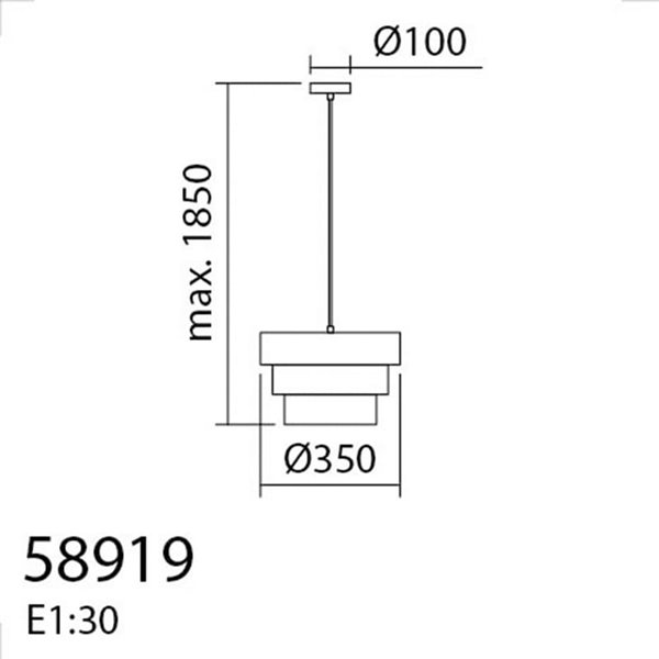 Lámpara colgante de ratán natural ATILA, con pantalla que se divide en tres secciones, Ø35, E27