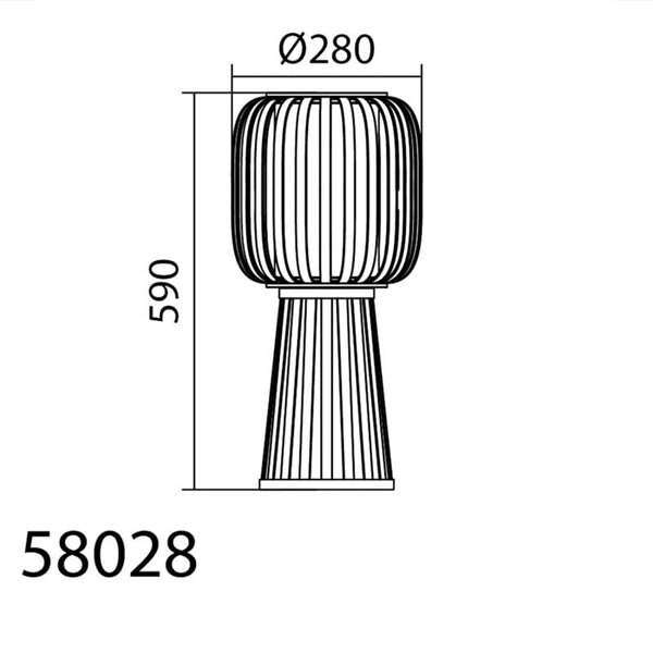 Candeeiro de mesa CINTIA em bambu natural, com cúpula interior branca, A: 28cm, E27