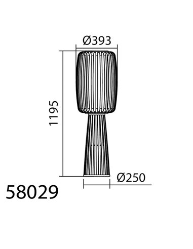 Lampe de table haute en bambou naturel CINTIA, avec abat-jour intérieur blanc, H : 39,5 cm, E27