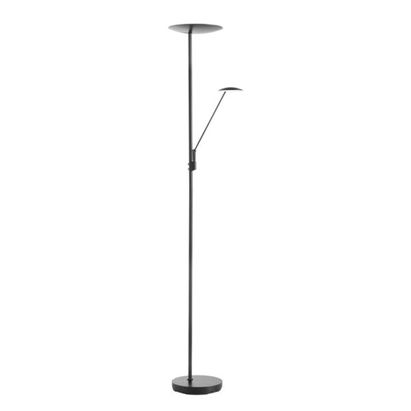 Luminária de chão LED DAPHNE de metal com braço de leitura, 33W+8W CCT 2700K-4000K, várias cores