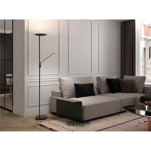 Lámpara de pie LED de metal con brazo lector DAPHNE, 33W+8W CCT 2700K-4000K, varios colores