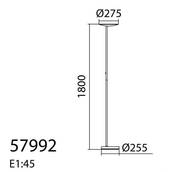 Luminária de chão LED DAPHNE S em metal, 33W CCT 2700K-4000K, cabeça móvel de 180º, várias cores