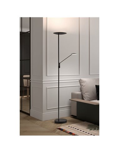 Lámpara de pie LED de metal con brazo lector DAPHNE, 33W+8W CCT 2700K-4000K, varios colores