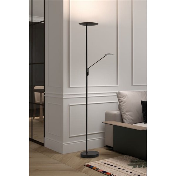 Lámpara de pie LED de metal con brazo lector DAPHNE, 33W+8W CCT 2700K-4000K, varios colores