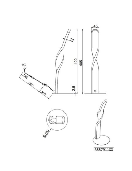 Candeeiro de Mesa GINKO Moderno LED 10W 1020Lm Branco Quente 3000K IP20