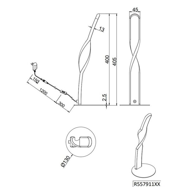 Lámpara de mesa LED moderna GINKO 10W 1020Lm blanco cálido 3000K IP20