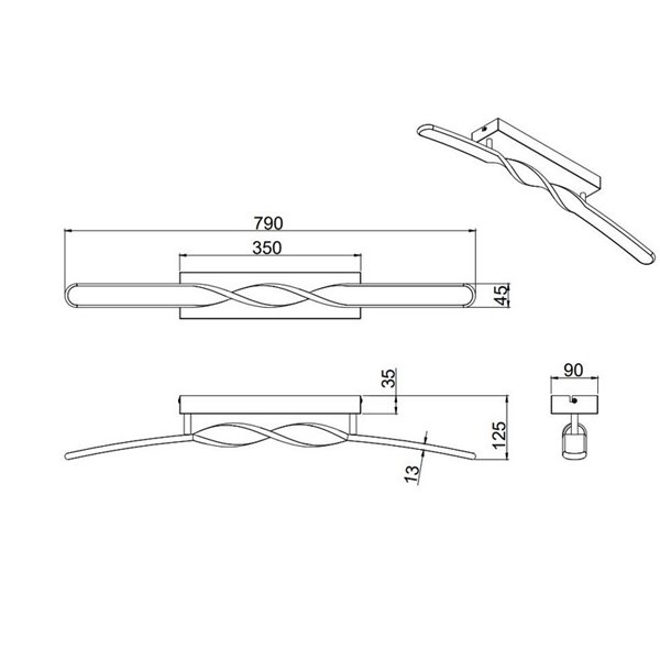 Plafonnier LED GINKO avec barre lumineuse GINKO 18W 1980Lm blanc chaud 3000K IP20