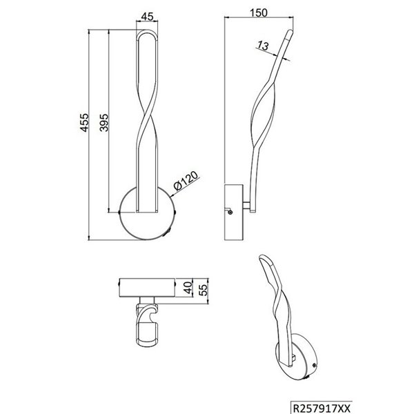 Aplique de pared LED interruptor integrado GINKO 11W 1150Lm blanco cálido 3000K IP20
