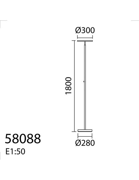 Lampadaire VEGA S, métallisé avec tête mobile 40W, 3000K, différentes couleurs