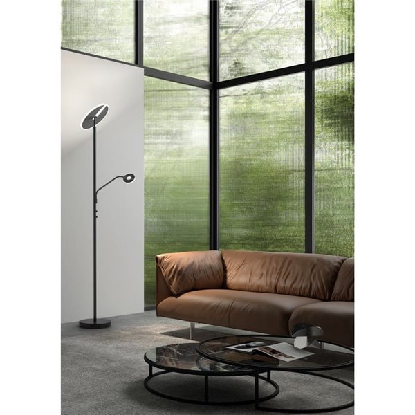 Lampadaire VEGA S, métallisé avec tête mobile 40W, 3000K, différentes couleurs