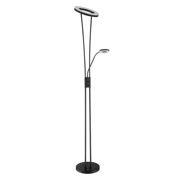 Lámpara de pie LED metálico con brazo lector ANELLO, diseño de cuerpo doble, 30W+5W, 3000K dim, varios colores 
