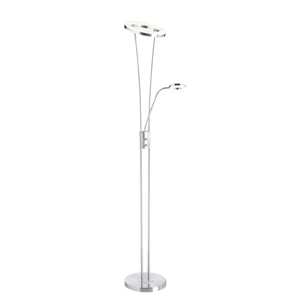 Lámpara de pie LED metálico con brazo lector ANELLO, diseño de cuerpo doble, 30W+5W, 3000K dim, varios colores 
