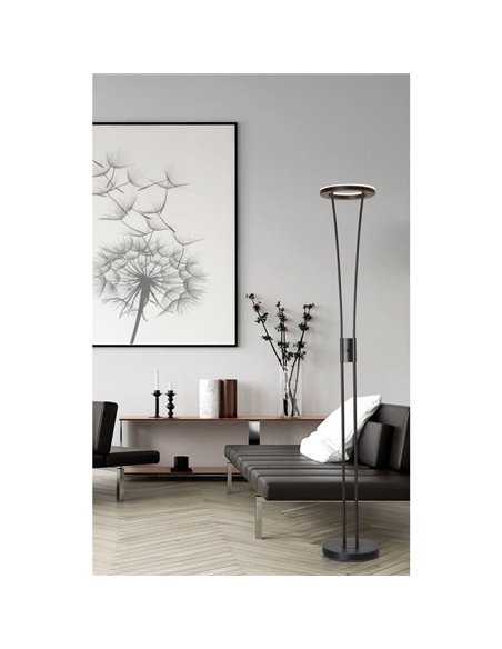 Luminária de chão LED ANELLO S de metal, design de corpo duplo, 30W 3000K, multicolorida