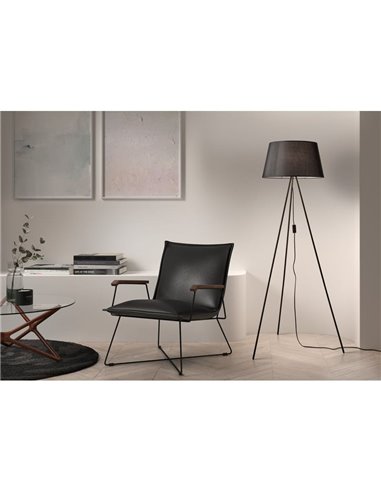 Lampadaire 3 pieds TRIPODE et abat-jour ivoire, blanc ou noir