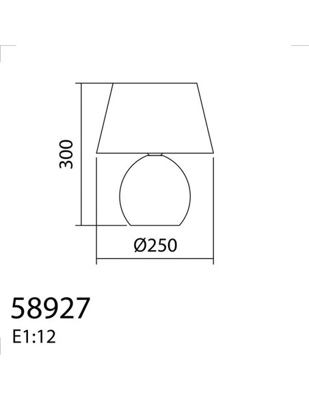 Candeeiro de mesa NAIROBI com cúpula branca e corpo redondo de vime, E27