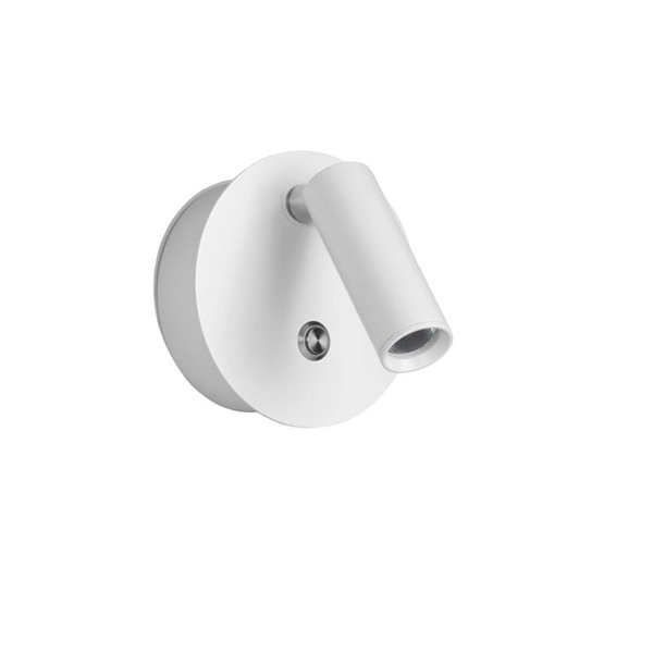 Aplique de pared con foco LED portátil FOCUS, 3W 3000K + USB + BAT, blanco o negro