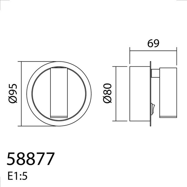 Aplique de pared con foco LED portátil FOCUS, 3W 3000K + USB + BAT, blanco o negro