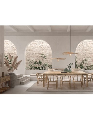 Luminária pendente oval PAMELA, natural ø75cm 1xE27