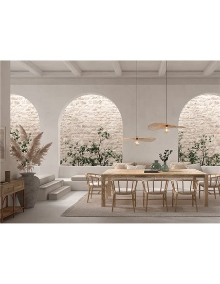 Luminária pendente oval PAMELA, natural ø75cm 1xE27