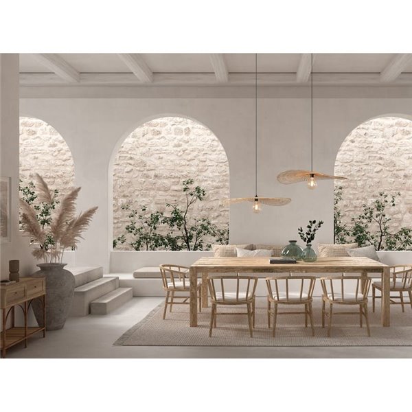 Plafonnier à suspension ovale PAMELA, naturel ø75cm 1xE27