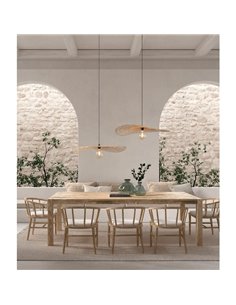 Plafonnier à suspension ovale PAMELA, naturel ø75cm 1xE27 2