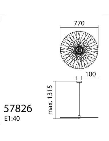 Luminária pendente oval PAMELA, natural ø75cm 1xE27