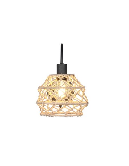 Aplique de pared cuerda natural HIVE con interruptor integrado bombilla excl. 1x E27 max. 10W IP20