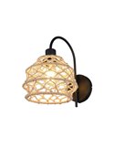Aplique de pared cuerda natural HIVE con interruptor integrado bombilla excl. 1x E27 max. 10W IP20