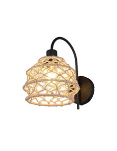 Aplique de pared cuerda natural HIVE con interruptor integrado bombilla excl. 1x E27 max. 10W IP20
