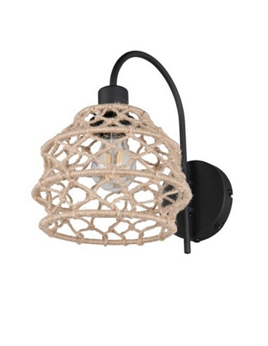 Aplique de pared cuerda natural HIVE con interruptor integrado bombilla excl. 1x E27 max. 10W IP20