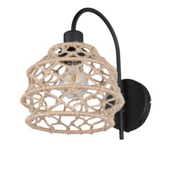 Aplique de pared cuerda natural HIVE con interruptor integrado bombilla excl. 1x E27 max. 10W IP20
