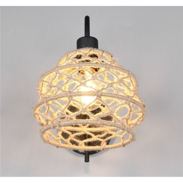 Aplique de pared cuerda natural HIVE con interruptor integrado bombilla excl. 1x E27 max. 10W IP20